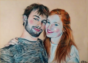Portrait d'après photo de jeune couple