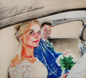 Portrait d'après photo de mariage