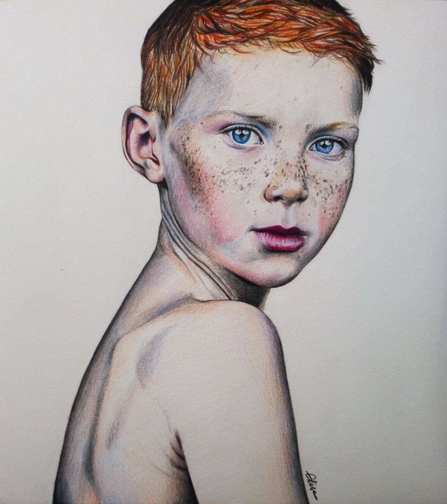  Portrait  dessin  d un petit gar on aux t ches de  rousseur