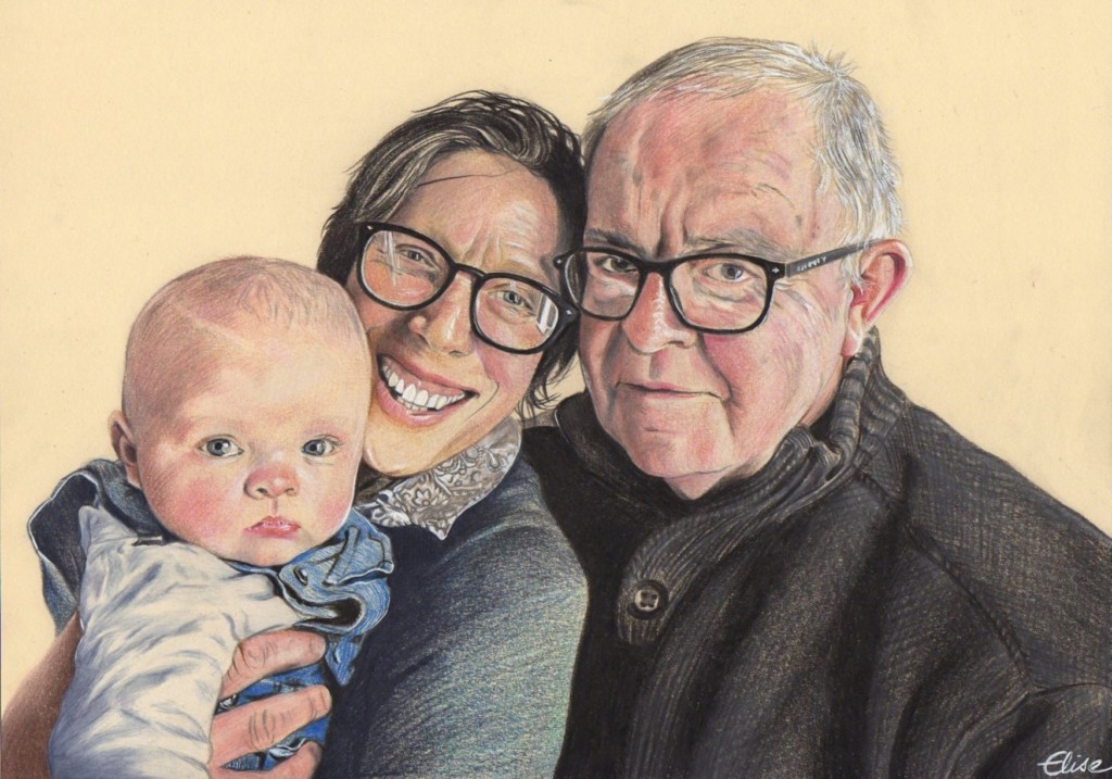 Portrait Dessin D Apres Photo De Famille Grands Parents Et Bebe Les Dessins D Elise