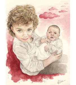 portrait-dessin-d-après-photo-enfants-faire-part-naissance
