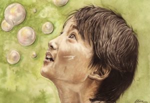 portrait-dessin-Vietnam-petit-garçon-aux-bulles
