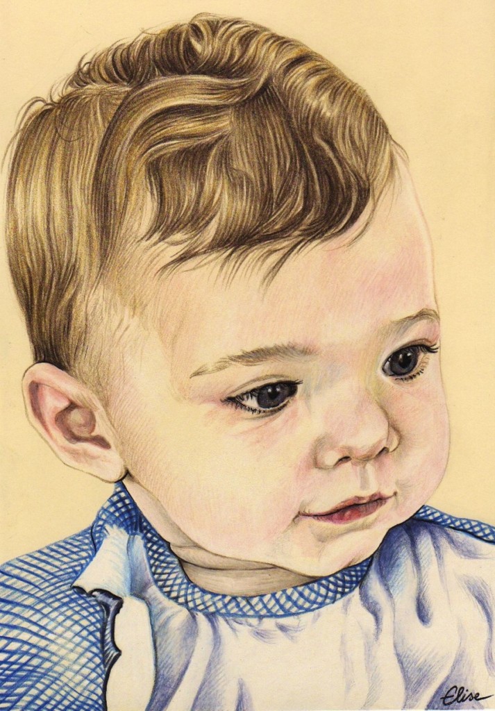Portrait Dessin D Apres Photo Bebe Petite Fille 2 Les Dessins D Elise