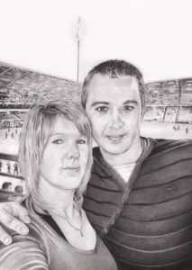 portrait-dessin-d-après-photo-couple-stade