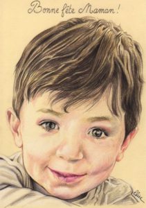 portrait-dessin-d-après-photo-enfant-petit-garçon-fête-des-mères