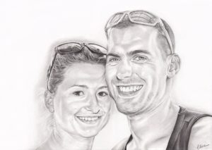 portrait-dessin-d-après-photo-couple-vacances-3