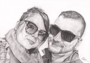 portrait-dessin-d-après-photo-couple-vacances-2