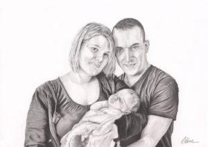 portrait-dessin-d-après-photo-couple-bébé