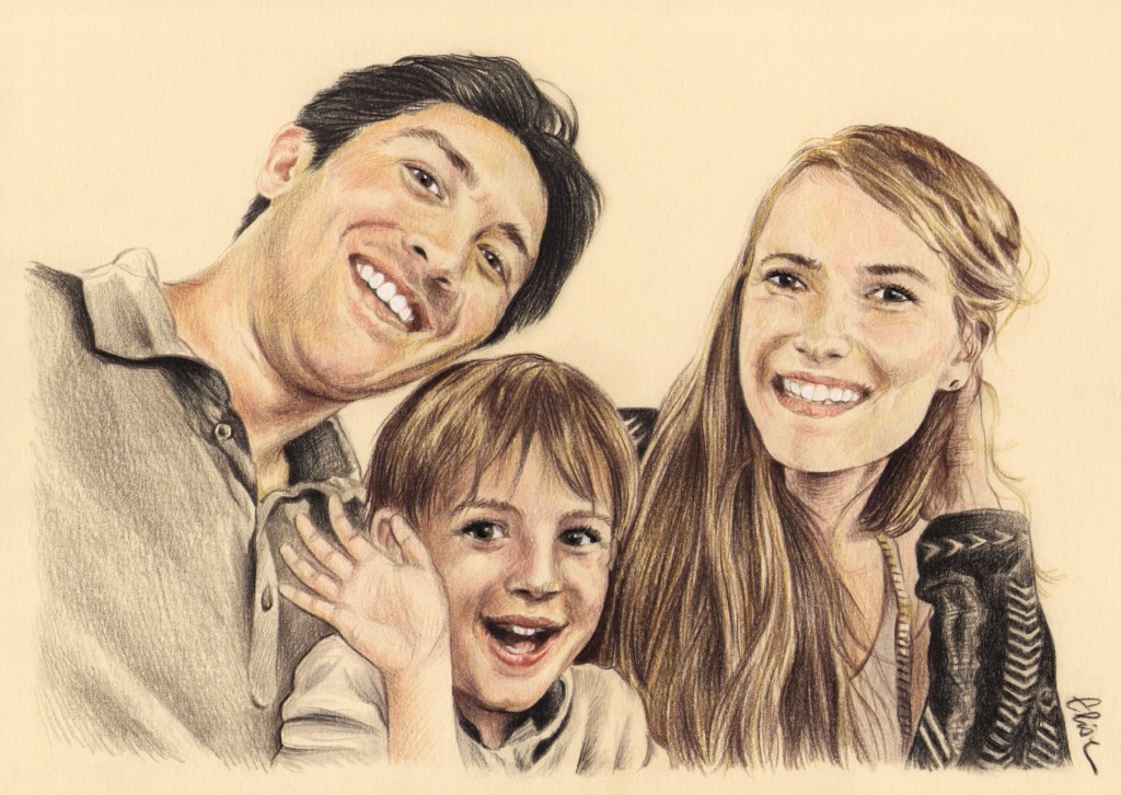 Portrait Dessin D Apres Photo D Une Famille Heureuse Les Dessins D Elise