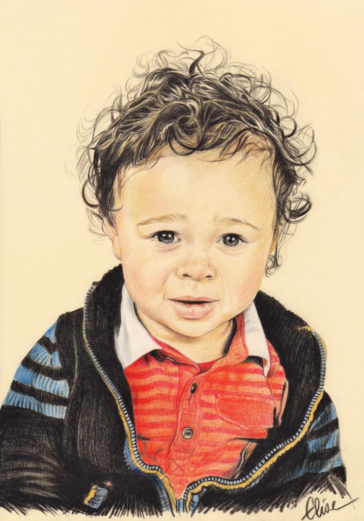 Portrait Dessin D Apres Photo De Bebe D Un Petit Garcon En Couleur Les Dessins D Elise