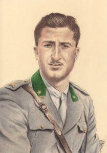 Portrait dessin d'après une photo ancienne d'un homme en uniforme