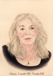 Portrait dessin d'une femme en couleur