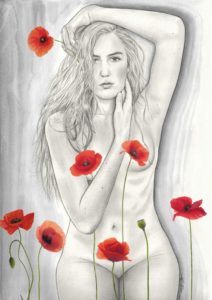 Nu aux coquelicots