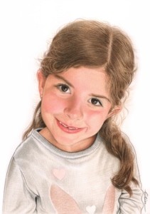 Dessin d'une petite fille aux cheveux longs