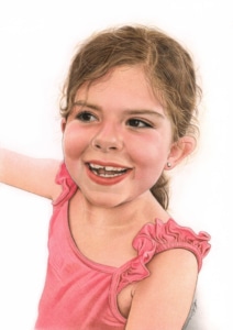 Dessin d'une petite fille en rouge