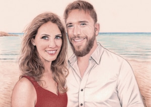 Portrait d'un couple sur fond maritime