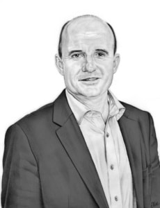 Portrait dessin d'après photo d'un homme en costard
