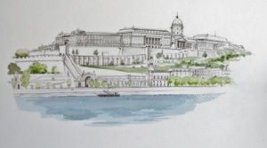 Croquis du palais royal à Budapest