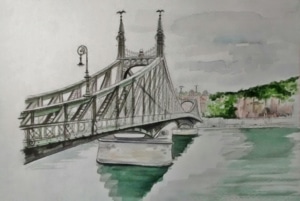 Croquis du pont de la Liberté à Budapest
