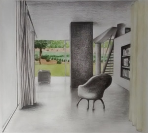 Croquis de la villa dall'ava - vue intérieure