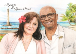 Portrait de mariage d'une normande et d'un réunionnais