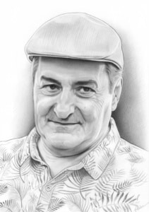Portrait dessin d'un homme avec un béret