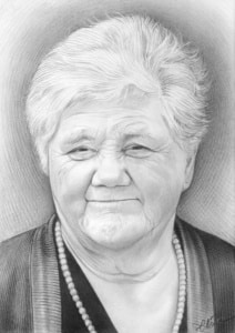 Portrait individuel d'après photo d'une ancêtre