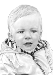 Dessin au crayon d'un petit garçon