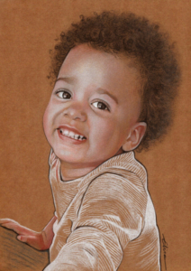 Dessin de petite fille riant aux éclats