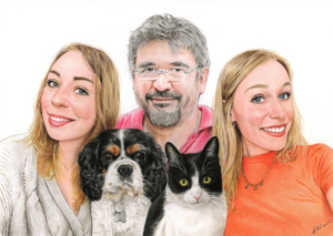 Montage famille et animaux avec photos individuelles