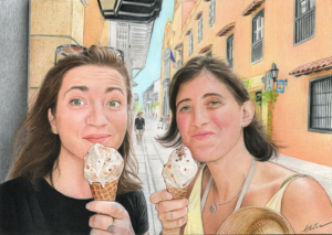 Portrait de deux amies en vacances