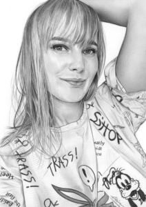 Portrait dessin réaliste au crayon